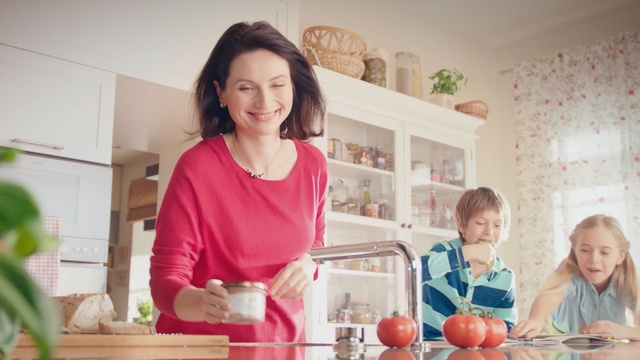 Video Reference: Pink, Room, Child, Kitchen, Mother, Smile, Daughter, Person