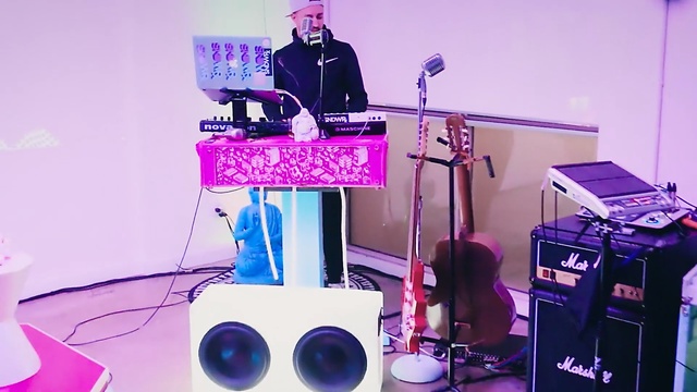 Video Reference: purple, product, product, technology, magenta, electronic instrument, audio, sound, Person