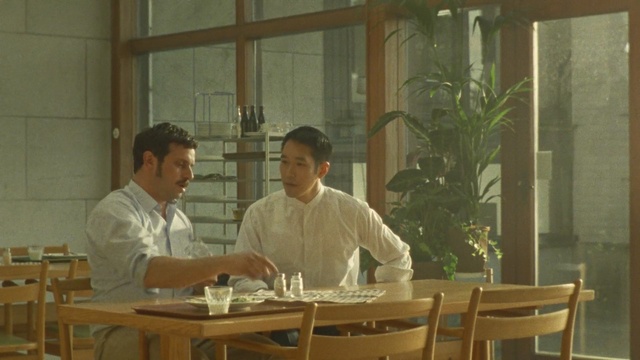 Video Reference: restaurant, interior design, conversation, Person