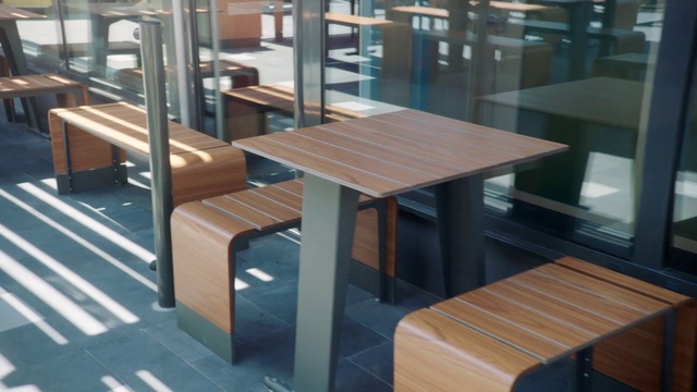 Video Reference: Furniture, Table, Wood, Floor, Flooring, Wood stain, Outdoor table, Shelving, Rectangle, Hardwood