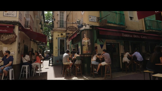 Video Reference: Furniture, Window, Chair, Table, Building, Leisure, City, Road, Facade, Urban design