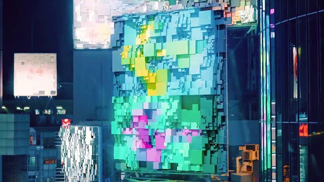 Video Reference: Green, Blue, Rectangle, World, Urban design, Line, Wall, Font, Tints and shades, Electronic device