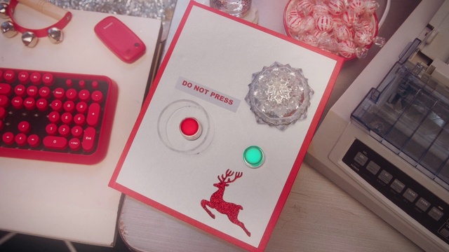 Video Reference: Pink, Font, Red, Office equipment, Gadget, Input device, Material property, Calculator, Table, Space bar