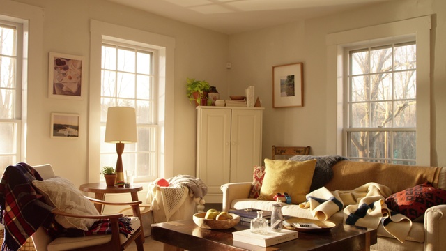 Video Reference: Table, Property, Picture frame, Window, Wood, Fixture, Building, Interior design, Floor, Living room