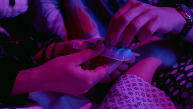 Video Reference: Hand, Purple, Violet, Gesture, Pink, Thumb, Nail, Plant, Finger, Wrist