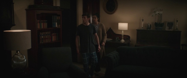 Video Reference: Bookcase, Flash photography, Grey, Picture frame, Comfort, Shelf, Wood, Living room, Flooring, Darkness