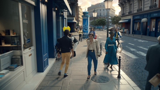 Video Reference: Building, Shorts, Infrastructure, Road surface, Standing, Sidewalk, Public space, Travel, City, Road