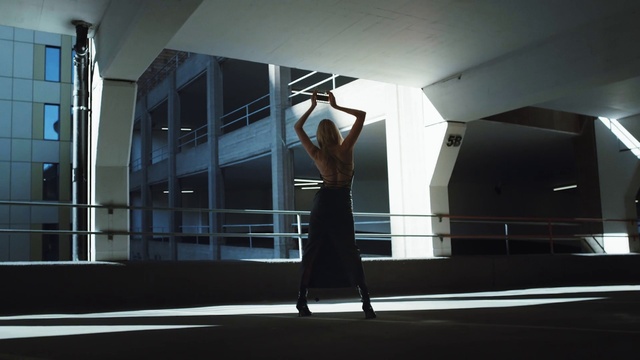 Video Reference: Dress, Flash photography, Standing, Gesture, Waist, Door, Performing arts, Choreography, Entertainment, Flooring