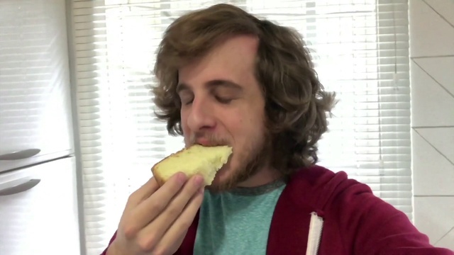 Video Reference: Food, Jaw, Food craving, Gesture, Biting, Staple food, Tableware, Fruit, Cuisine, Fried food