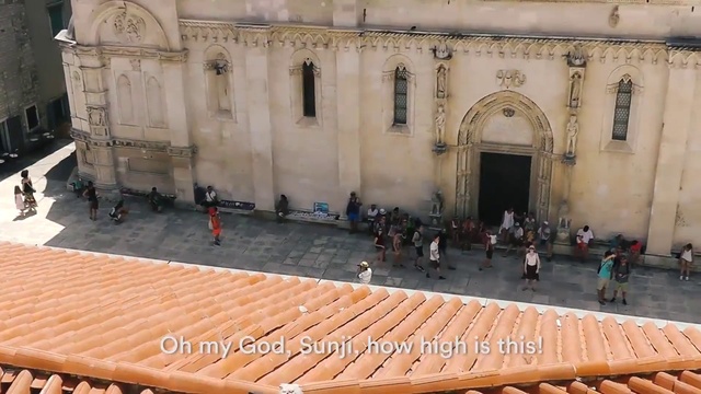 Video Reference: Building, Landmark, City, Facade, Wood, Human settlement, Flooring, Event, Urban design, Historic site