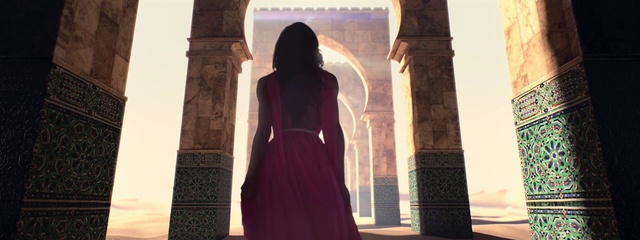 Video Reference: Light, Temple, Standing, Tints and shades, Monument, Long hair, Formal wear, Arch, Flash photography, Column