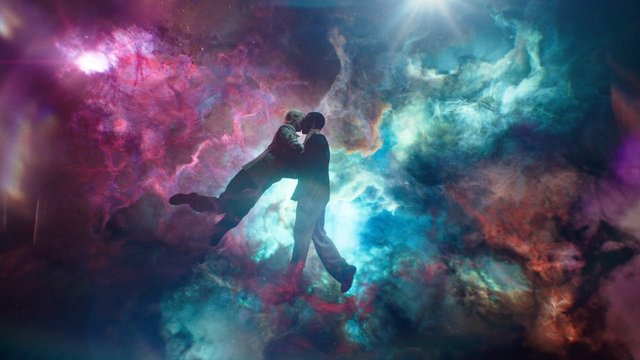 Video Reference: silhouette, kiss, couple, romantic, dance, smoke, colorful, nebula, abstract, backlit, theatrical, dreamy, artistic, light flare, fantasy, studio