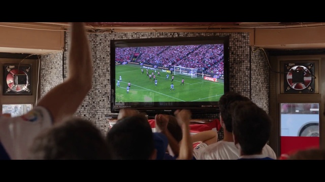 Video Reference: World, Fan, Flat panel display, Gadget, Television set, Player, Soccer, Sports, Ball game, Display device