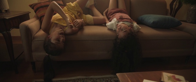 Video Reference: Brown, Couch, Furniture, Comfort, Flash photography, Wood, Floor, Flooring, Thigh, Knee