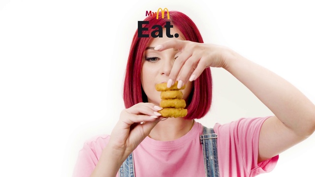 Video Reference: Hand, Food, Eyelash, Plant, Neck, Fruit, Gesture, Finger, Wig, Pink