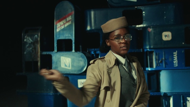 Video Reference: Vision care, Gesture, Eyewear, Tie, Electric blue, Fun, Space, White-collar worker, Job, Security