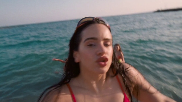 Video Reference: Hair, Face, Water, Head, Lip, Sky, Sunglasses, Flash photography, Neck, Goggles