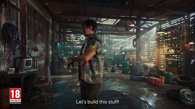 Video Reference: Flash photography, Machine, Darkness, Room, City, T-shirt, Metal, Fashion design, Fun, Video game software