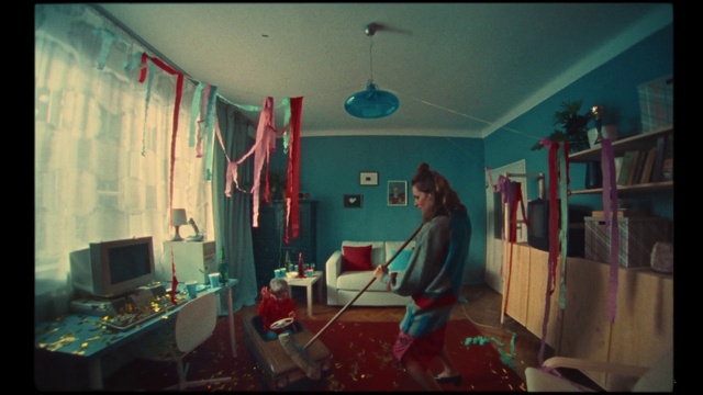 Video Reference: Interior design, Art, Tints and shades, Table, Living room, Magenta, Fun, Flooring, Event, Room