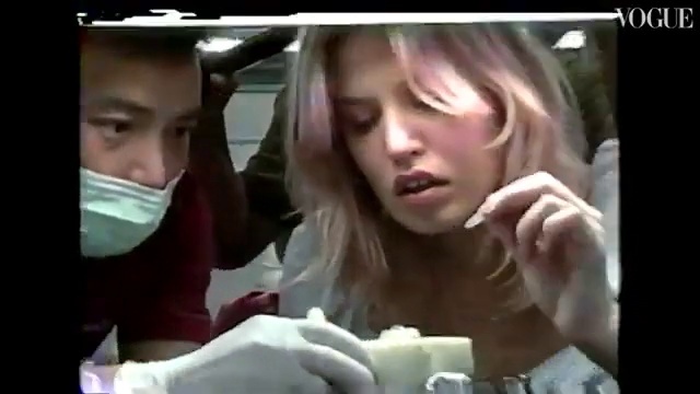 Video Reference: Nose, Hair, Eyebrow, Mouth, Eyelash, Jaw, Gesture, Sharing, Tableware, Thumb