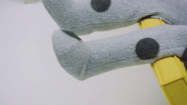 Video Reference: Font, Wool, Fashion accessory, Electric blue, Bicycle part, Plastic, Plant stem