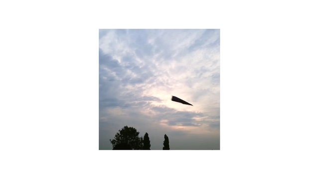 Video Reference: sky, clouds, sunset, silhouette, trees, flying object, triangular, outdoors, evening, nature