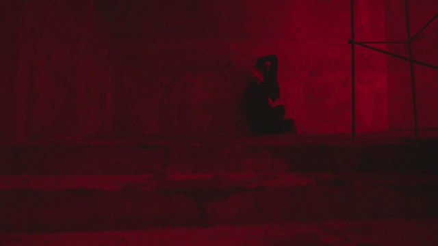 Video Reference: Sky, Purple, Wood, Red, Font, Rectangle, Flooring, Art, Tints and shades, Magenta