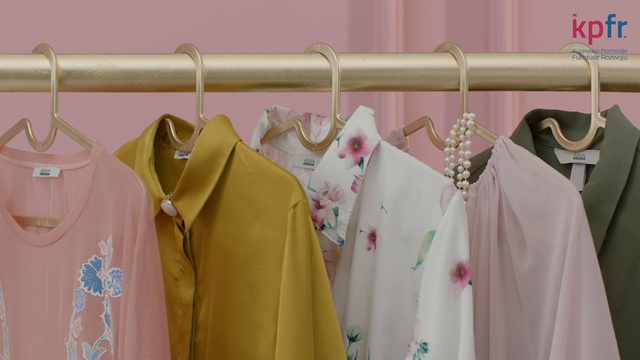 Video Reference: Outerwear, White, Textile, Sleeve, Clothes hanger, Pink, Collar, Line, Dress shirt, Fashion design