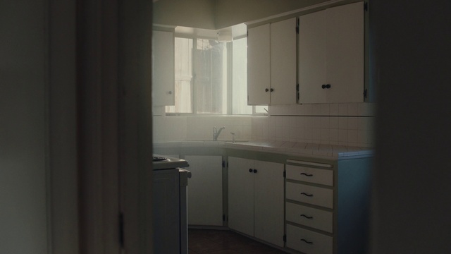 Video Reference: Cabinetry, Furniture, Building, Drawer, Window, Grey, Countertop, Wood, Flooring, Hardwood