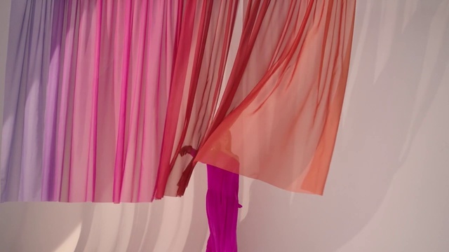 Video Reference: Pink, Tints and shades, Magenta, Curtain, Window treatment, Peach, Event, Decoration, Satin, Interior design