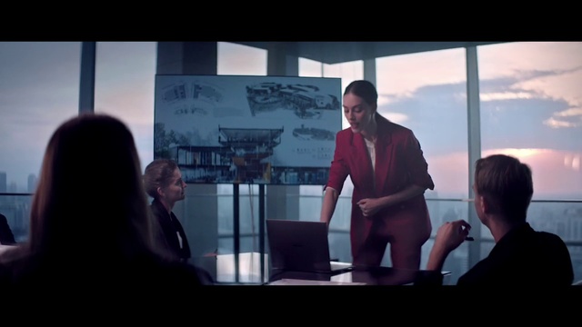 Video Reference: Laptop, Architecture, Interaction, White-collar worker, Chair, Event, Fun, Display device, Suit, Conversation