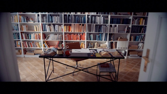 Video Reference: Building, Table, Bookcase, Furniture, Shelf, Book, Shelving, Publication, Interior design, Architecture