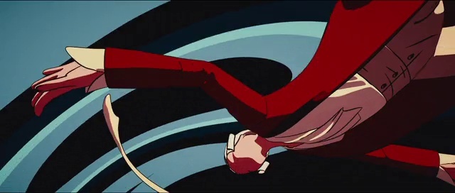 Video Reference: Sleeve, Gesture, Art, Red, Cartoon, Font, Painting, Illustration, Fictional character, Electric blue