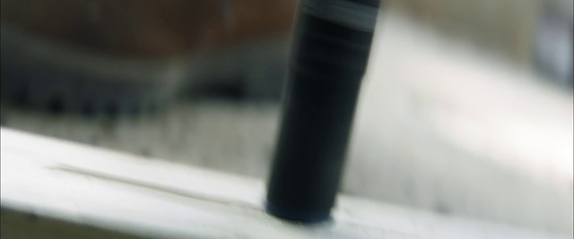 Video Reference: Tints and shades, Human leg, Auto part, Font, Electric blue, Monochrome photography, Metal