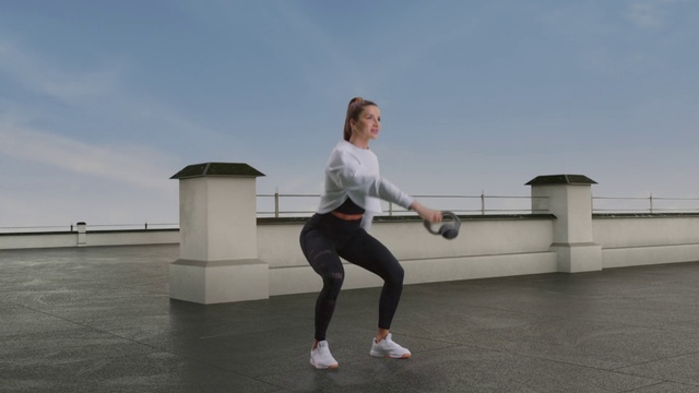 Video Reference: Sky, Smile, Shoe, Leg, yoga pant, Active pants, Sleeve, Flash photography, Grey, Knee