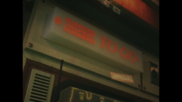 Video Reference: Building, Font, Tints and shades, Fixture, Facade, Rectangle, Signage, Display device, Darkness, City