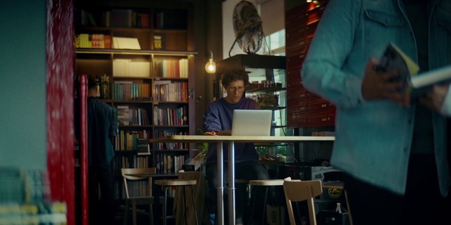 Video Reference: Bookcase, Furniture, Shelf, Table, Book, Shelving, Publication, Standing, Laptop, Personal computer