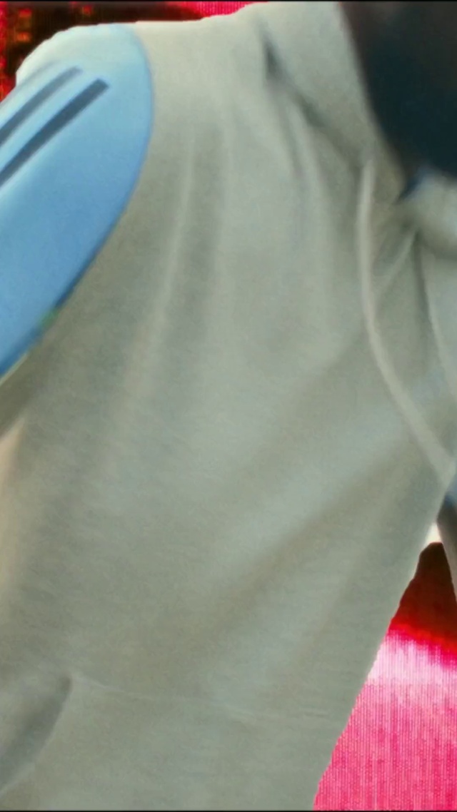Video Reference: Sleeve, Tints and shades, Waist, Electric blue, T-shirt, Petal, Jersey, Sportswear, Elbow, Knee