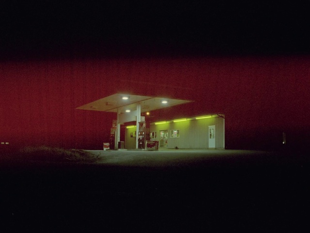 Video Reference: Filling station, Rectangle, Sky, Gas, Landscape, Gasoline, Tints and shades, Midnight, Cloud, Darkness