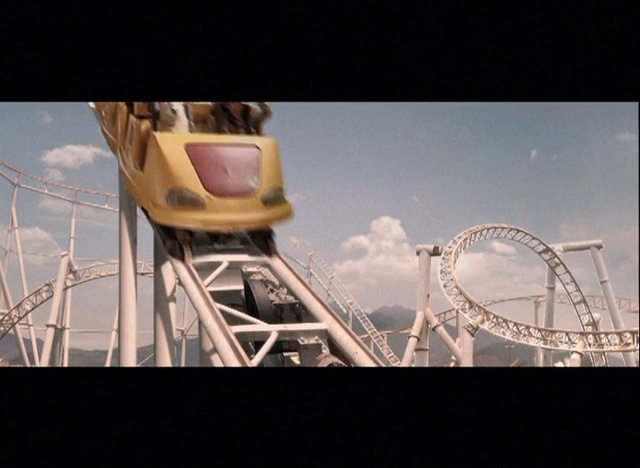 Video Reference: Cloud, Sky, Recreation, Leisure, Amusement ride, Roller coaster, Fun, Nonbuilding structure, Metal, Font