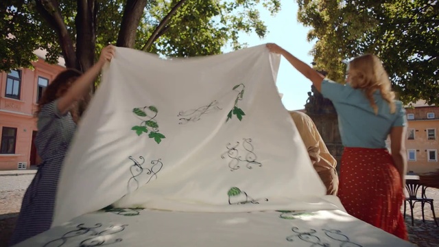 Video Reference: World, Tree, Natural environment, Sleeve, T-shirt, Recreation, Event, Leisure, Linens, Fun