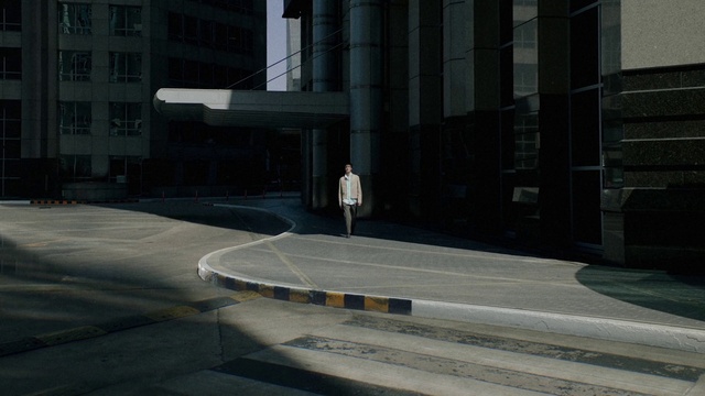 Video Reference: Building, Window, Road surface, Asphalt, Urban design, Grey, Sidewalk, Condominium, Tower block, Road