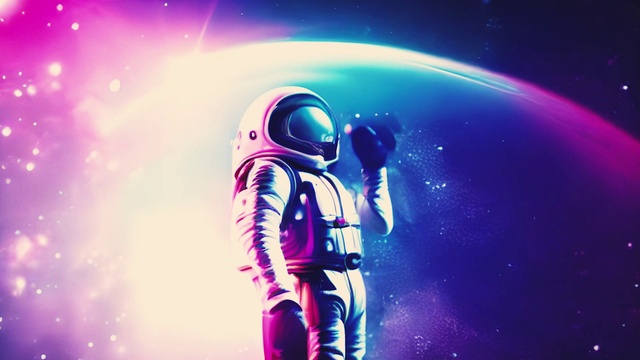 Video Reference: Light, Purple, Entertainment, Helmet, Astronaut, Performing arts, Art, Visual effect lighting, Magenta, Cg artwork