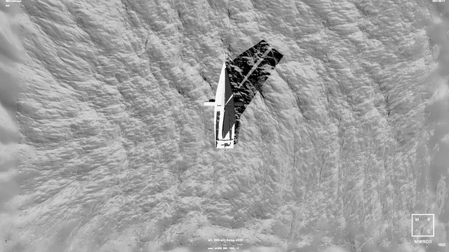 Video Reference: Grey, Slope, Black-and-white, Plant, Grass, Parachute, Feather, Font, Monochrome photography, Landscape