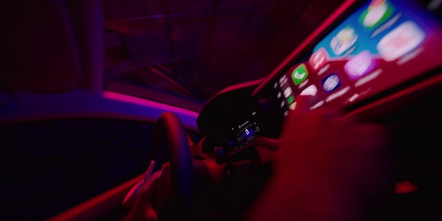 Video Reference: Automotive lighting, Purple, Vehicle, Automotive design, Car, Pink, Entertainment, Magenta, Personal luxury car, Speedometer