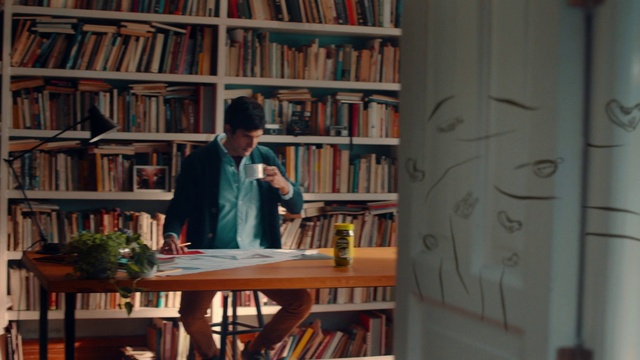 Video Reference: Bookcase, Furniture, Shelf, Table, Book, Publication, Shelving, Desk, Building, Chair