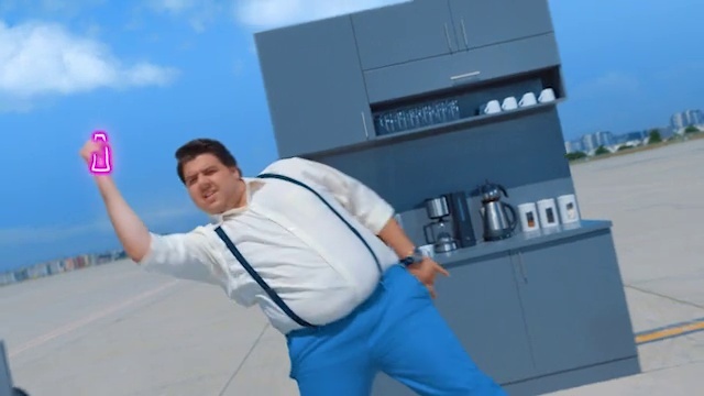 Video Reference: Sky, Smile, Sleeve, Travel, Cloud, Gas, Electric blue, T-shirt, Machine, Recreation