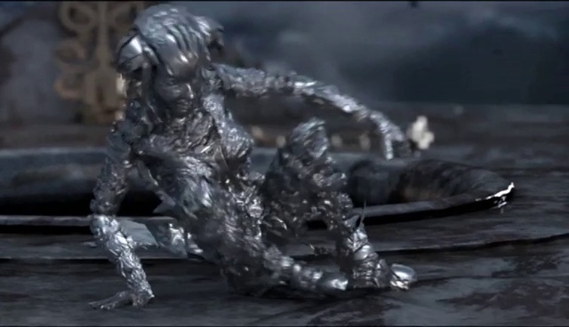 Video Reference: Water, Statue, Sculpture, Wood, Art, Darkness, Metal, Fictional character, Macro photography, Monochrome photography