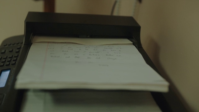 Video Reference: Rectangle, Office equipment, Font, Office supplies, Wood, Room, Paper, Paper product, Handwriting, Document