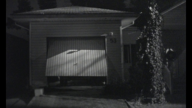 Video Reference: Building, Black-and-white, Door, Automotive lighting, Road surface, Tints and shades, Midnight, Monochrome photography, Monochrome, Darkness
